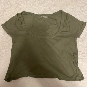 Free people scoop neck t shirt, sage green, xs